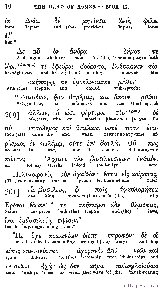 Homer Interlinear Iliad - Page 70