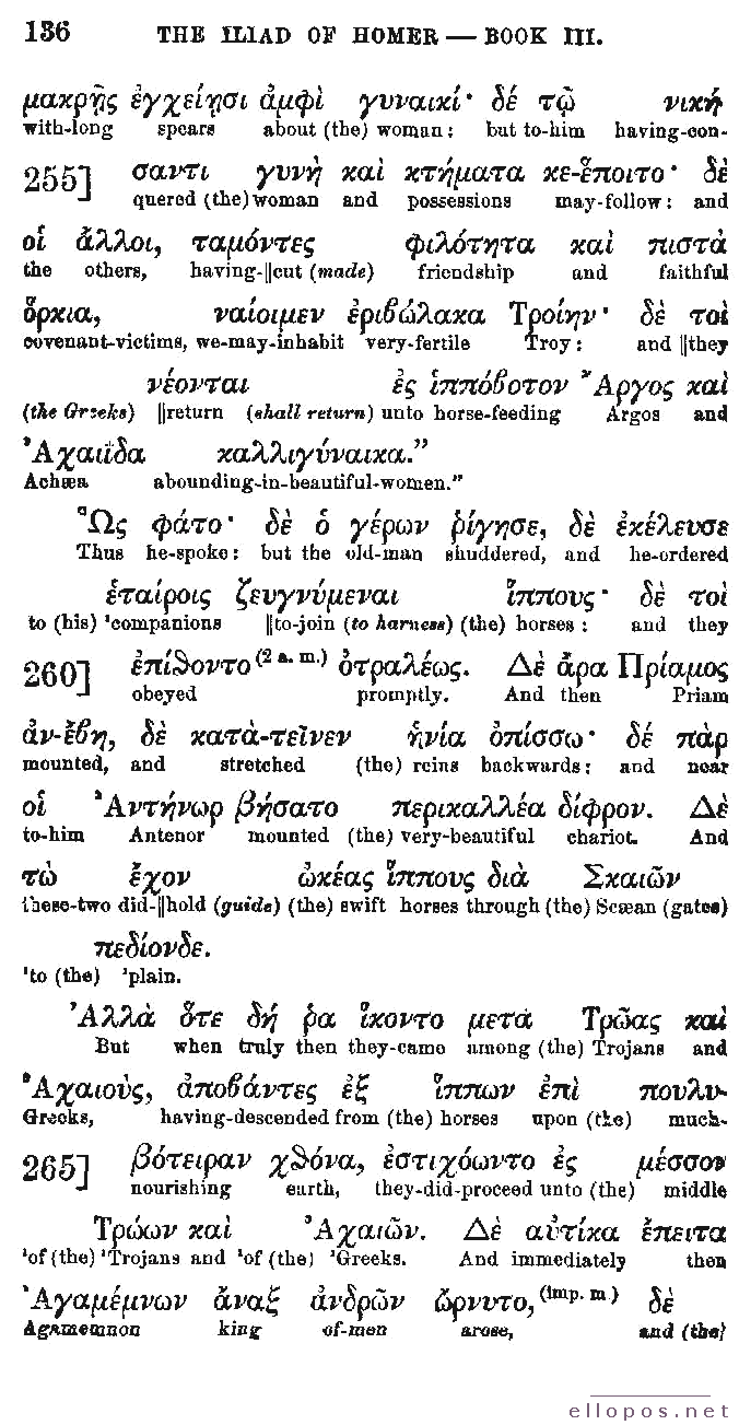 Homer Interlinear Iliad - Page 136