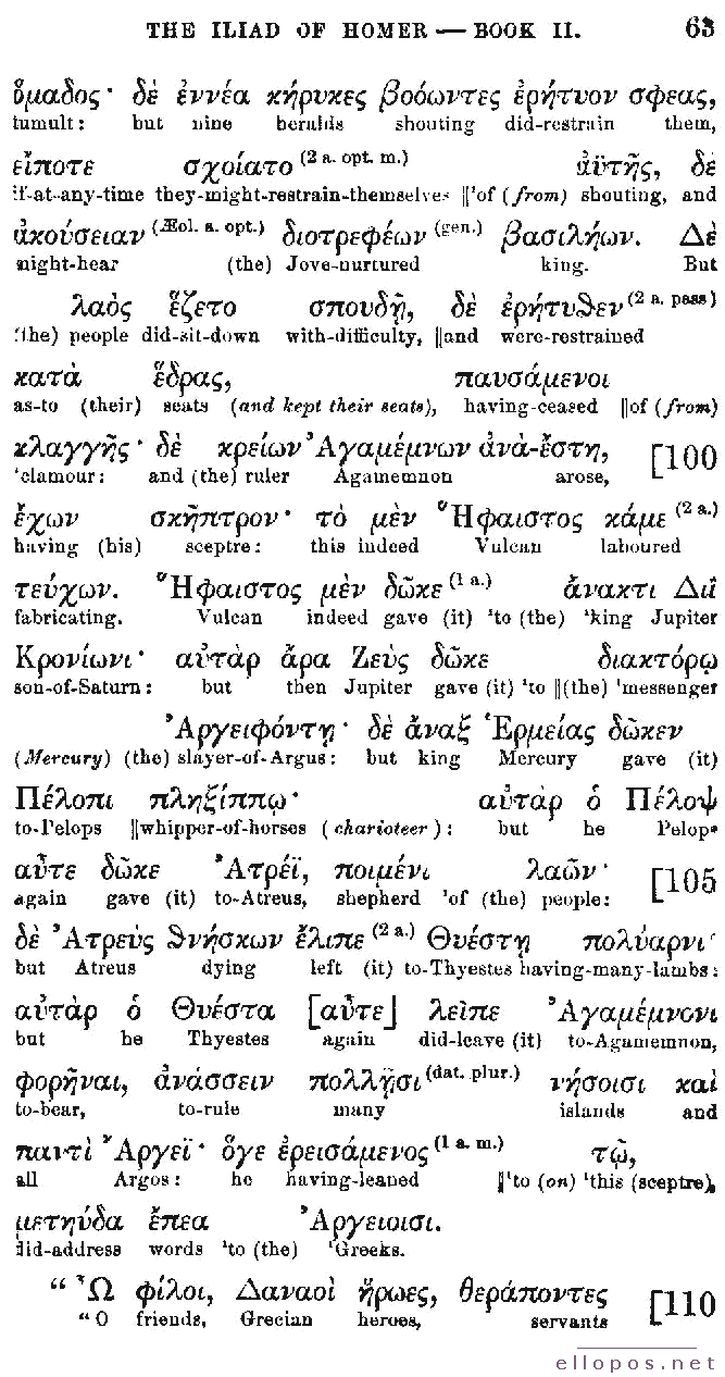 Homer Interlinear Iliad - Page 63