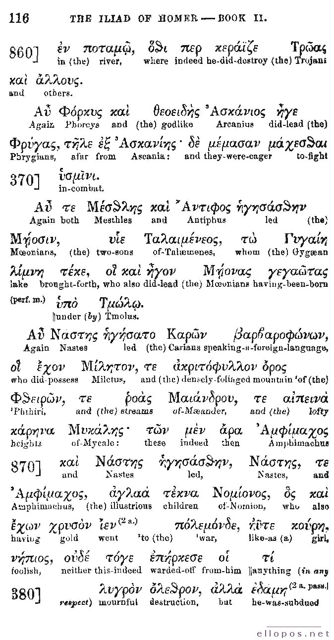Homer Interlinear Iliad - Page 116
