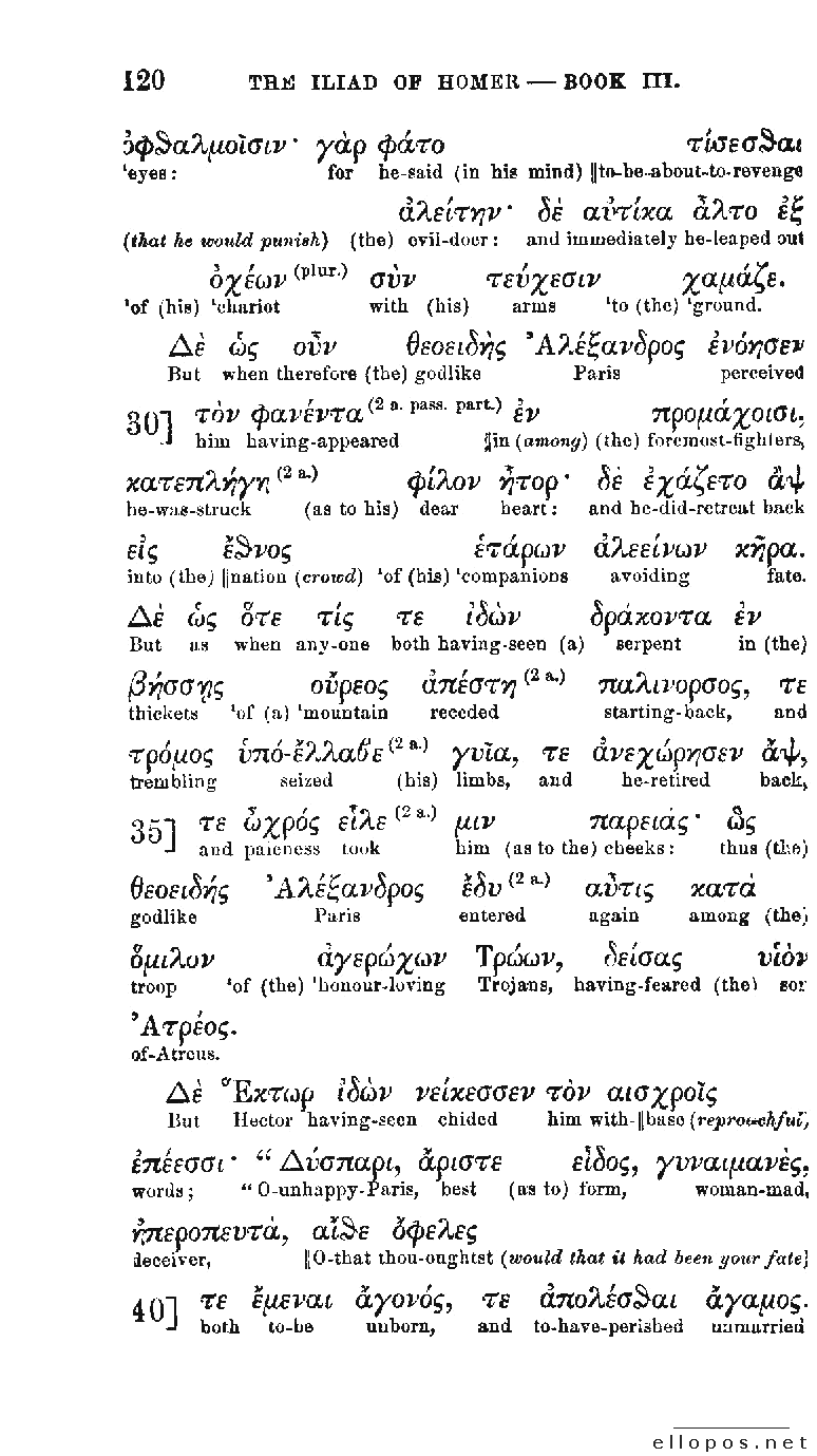 Homer Interlinear Iliad - Page 120