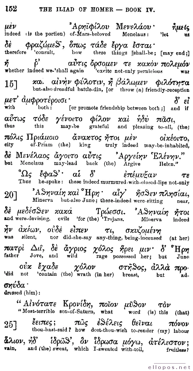Homer Interlinear Iliad - Page 152