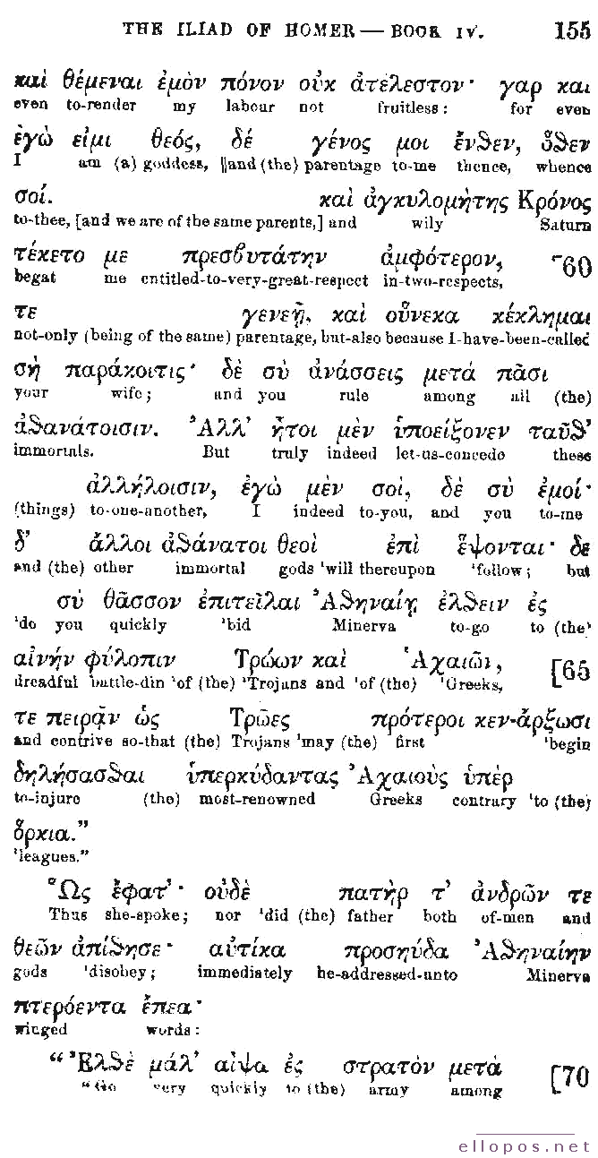 Homer Interlinear Iliad - Page 155