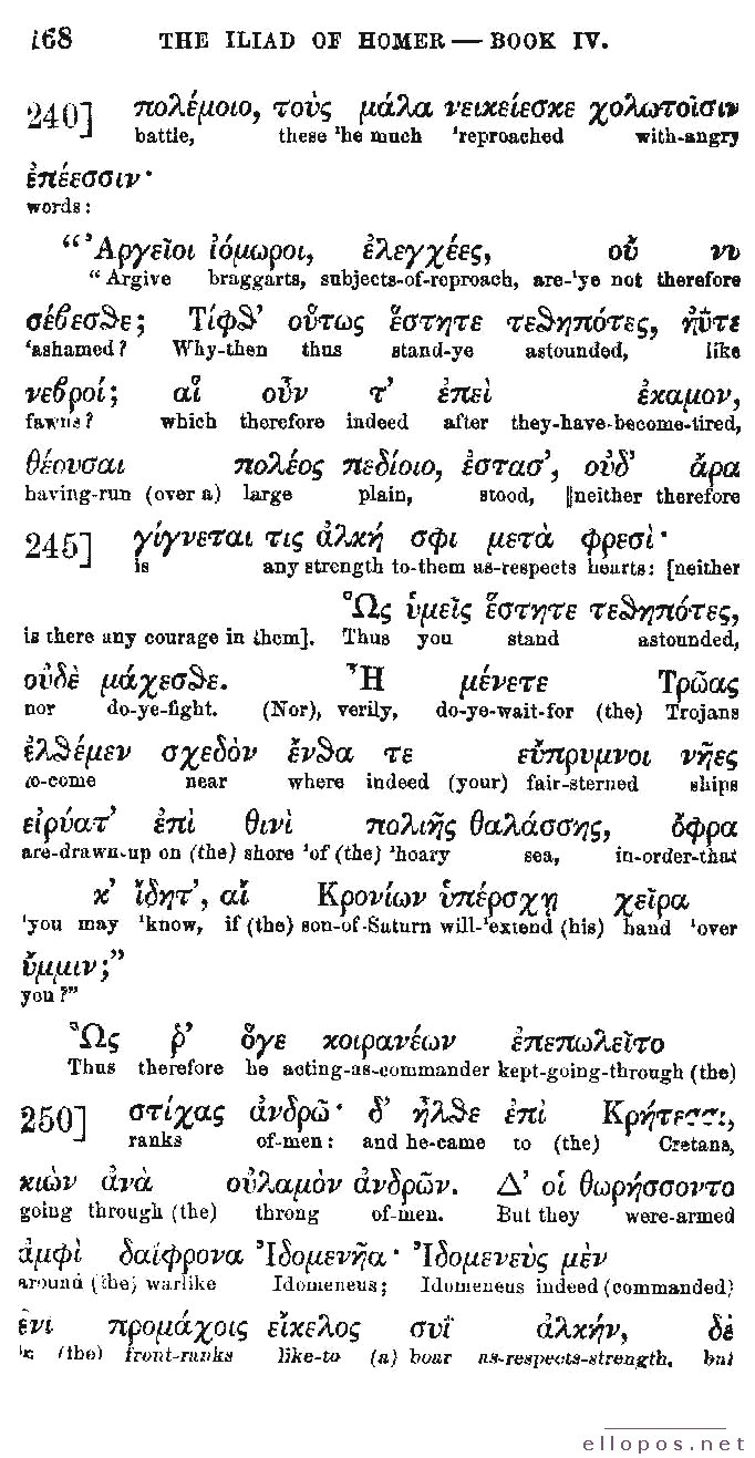 Homer Interlinear Iliad - Page 168