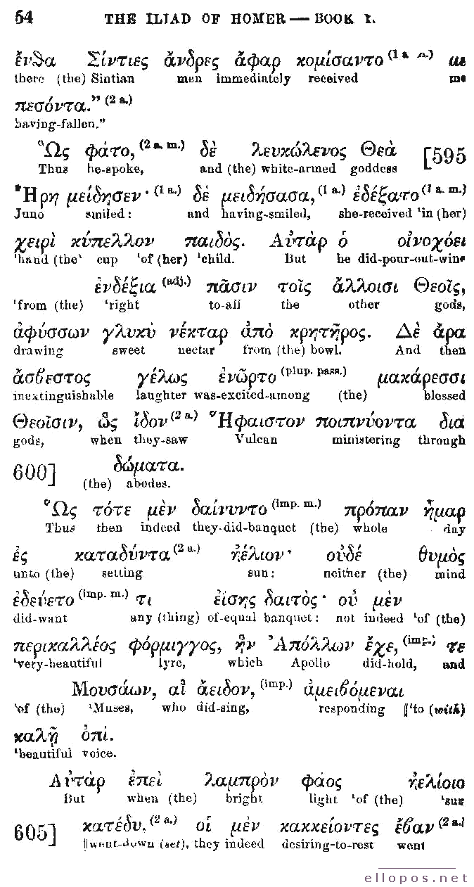 Homer Interlinear Iliad - Page 54