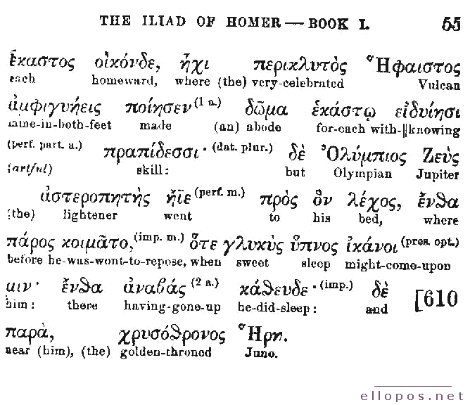 Homer Interlinear Iliad - Page 55