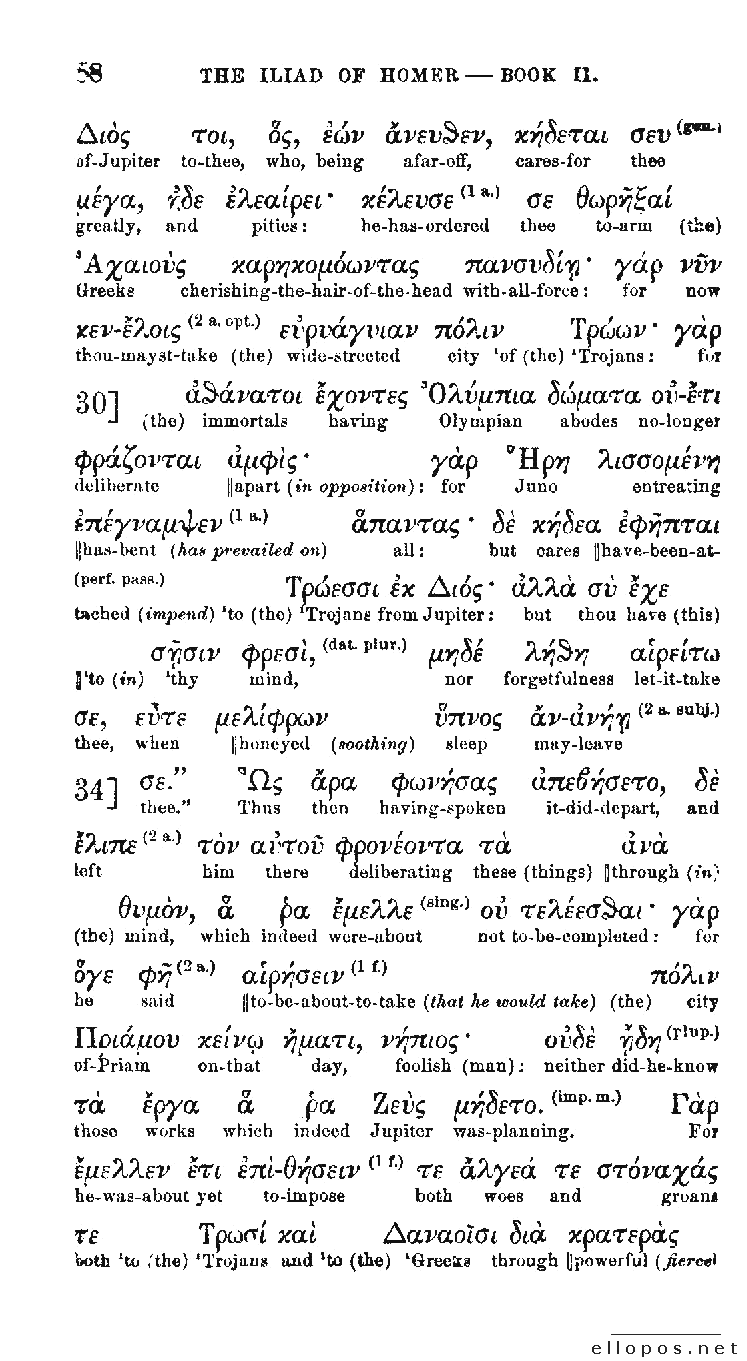 Homer Interlinear Iliad - Page 58