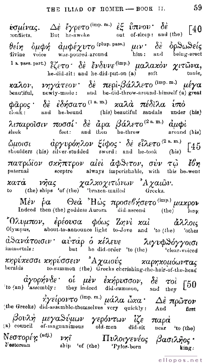 Homer Interlinear Iliad - Page 59