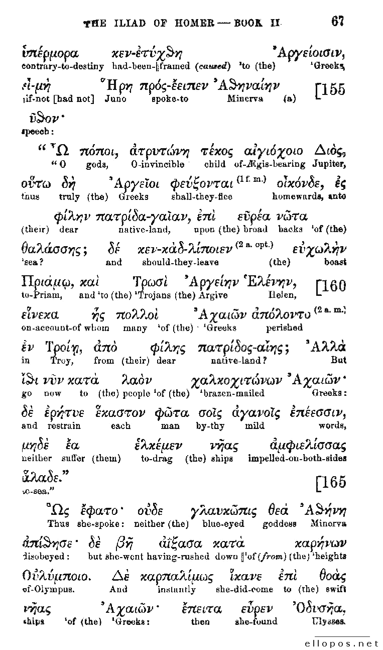 Homer Interlinear Iliad - Page 67