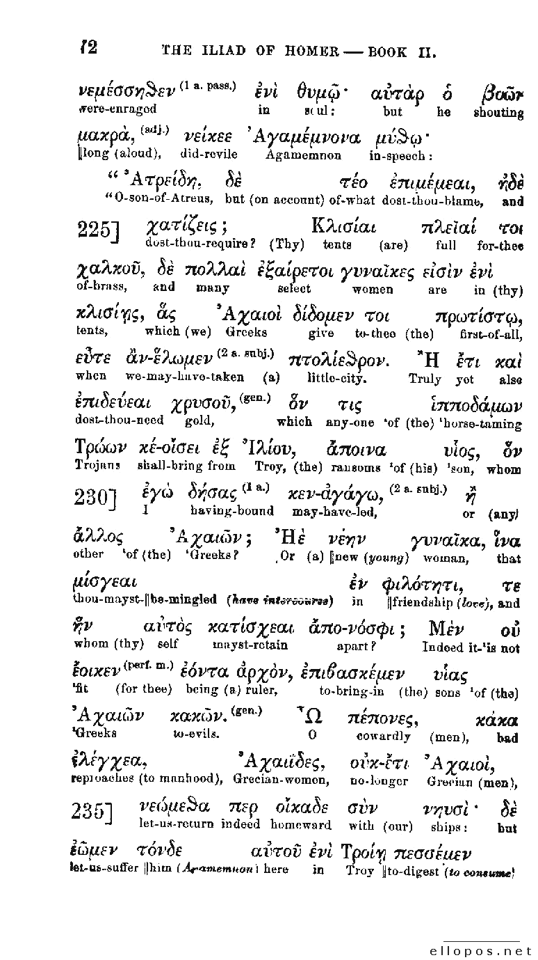 Homer Interlinear Iliad - Page 72